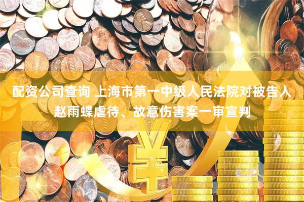 配资公司查询 上海市第一中级人民法院对被告人赵雨蝶虐待、故意伤害案一审宣判
